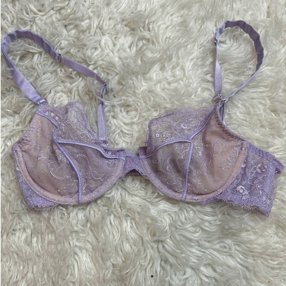 Victoria's Secret Other - Victoria's Secret Lace Demi Bra Purple Size 32C